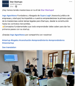 starstartups charla legal assistance startups valencia